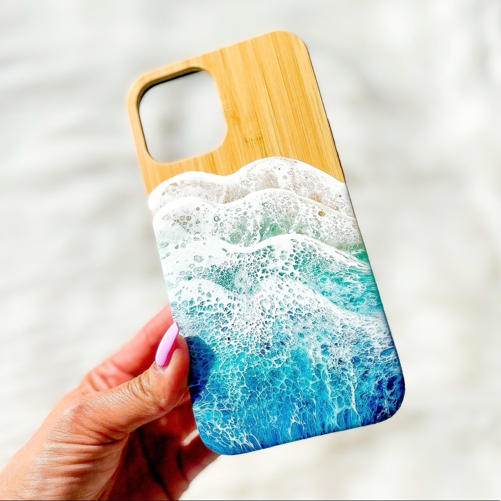 Handmade Bamboo I Phone 12 PRO MAX Cell Phone Case